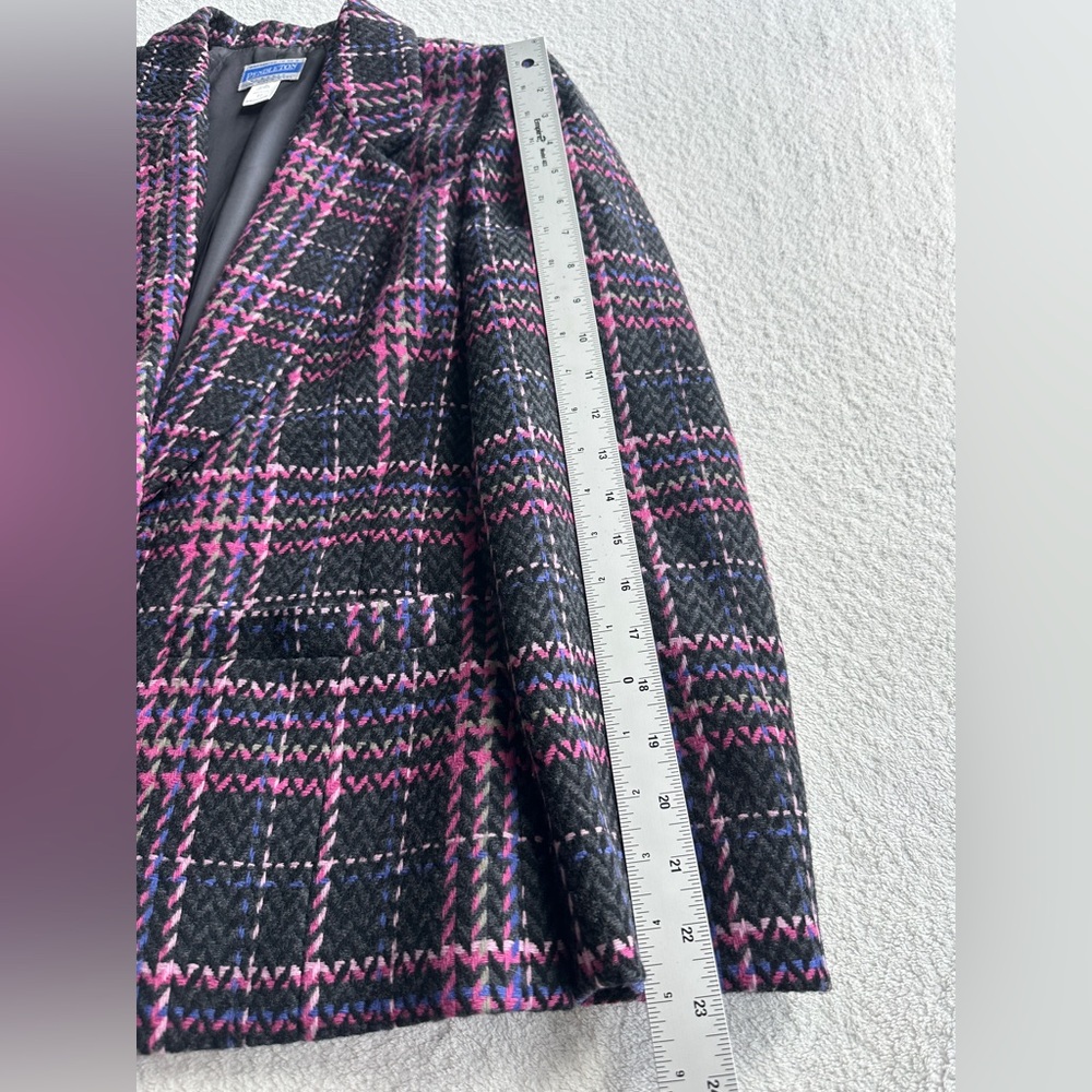Pendleton Women’s Wool Checkered Jacket Blazer size 10 USA Made pink black plaid - Picture 9 of 12